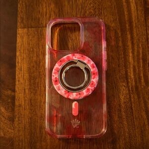 Velvet Caviar Pink Floral iPhone 16 pro Case with MagSafe Ring Holder